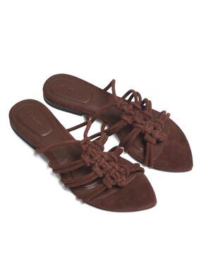 Euro 37 US 6.5 SIMKHAI Verona Braided Leather Sandals Brown 100% Leather Shoes